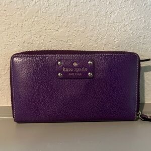Kate Spade Violet Leather Zip Wallet